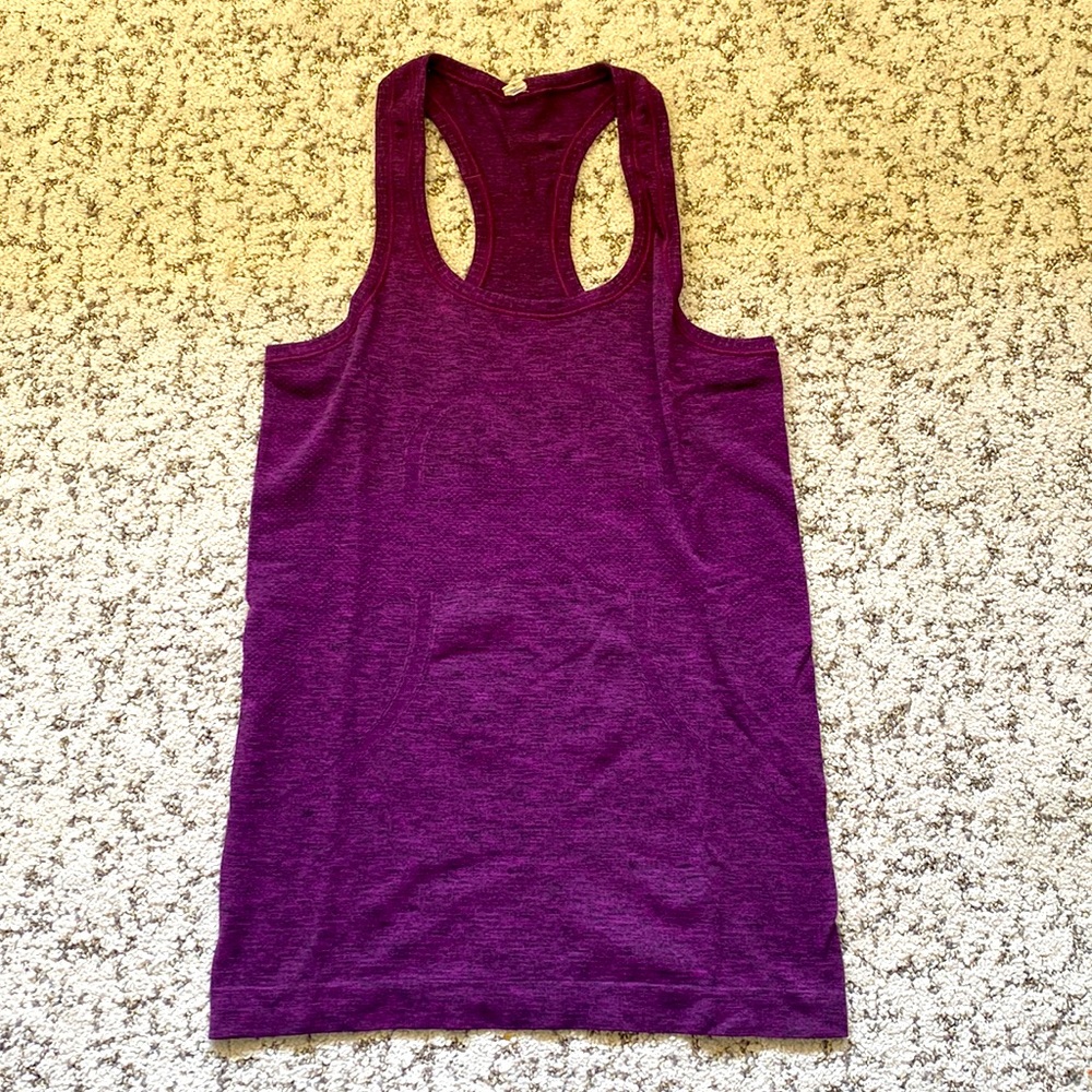 Lululemon Swiftly Tank top deep heathered Purple sz 4